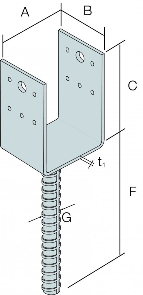 Stützenfüße Typ D   75 x 70 PPD75/70G